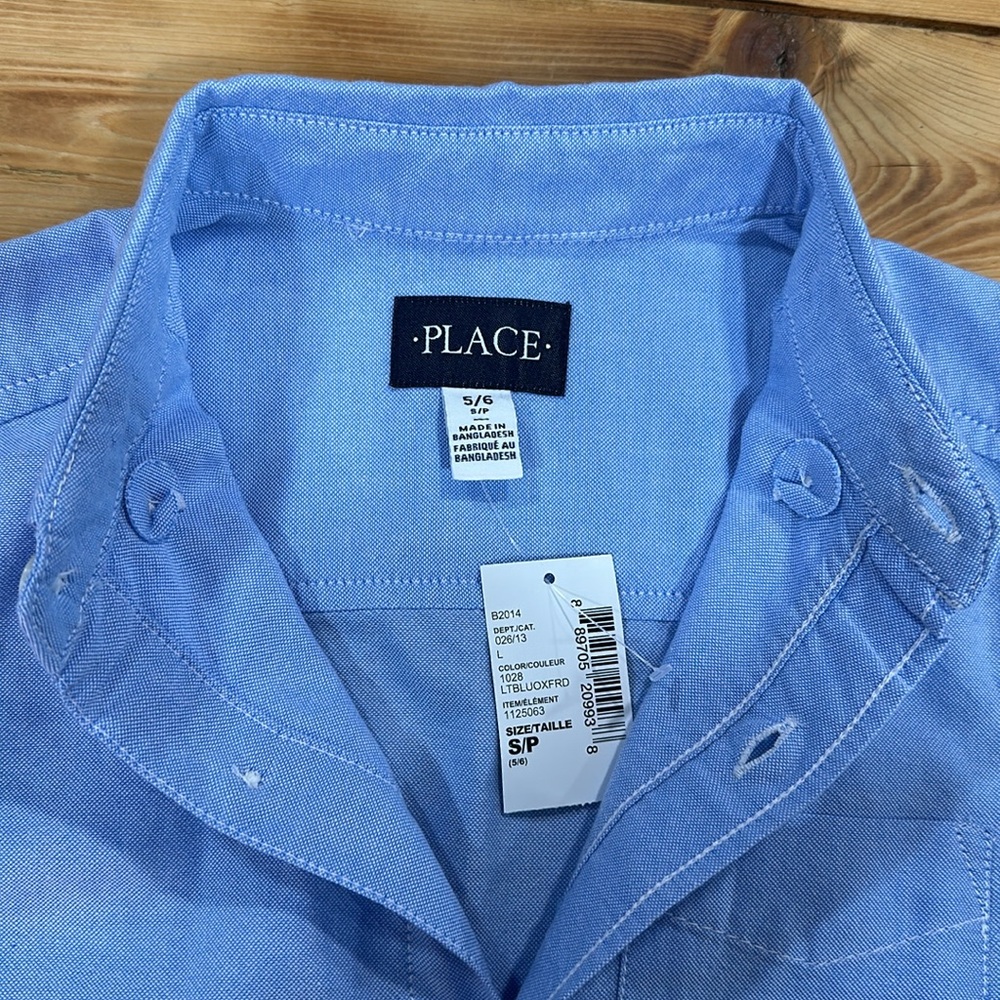 The Children’s place Boys Uniform Oxford Button Down  Cotton Shirt Long Sleeve 6 - Picture 6 of 7